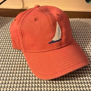 Original Harding Lane Needlepoint Sailboat Baseball Hat Weathered